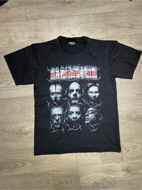 Vintage Rammstein Sehnsucht T-Shirt L Black Band Merch Rock Of The T-Shirts REO